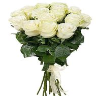 15 imported white roses