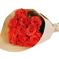 15 orange roses in paper