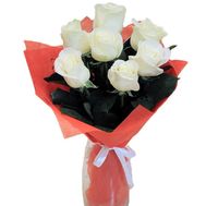 7 білих троянд