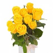 9 жовтих троянд в букеті