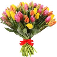 Large bouquet of spring tulips