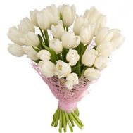 Bouquet of 35 white tulips