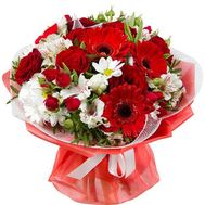 Червоно-білий букет квітів