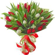 Червоні і білі тюльпани