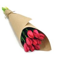 A small bouquet of tulips in craft