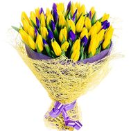 Чарівний букет із тюльпанів та ірисів