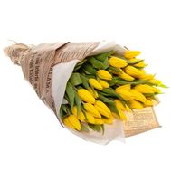 Yellow tulips in paper