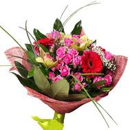 Букет із 5 троянд, 3 орхідей і 5 троянд