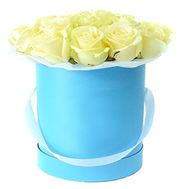 Box with white roses