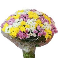 Букет із 51 різнобарвною хризантеми