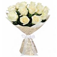 Bouquet of 15 white roses