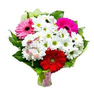 Букет із 3 гербер та 4 хризантем