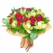 Букет із 11 орхідей і 16 троян