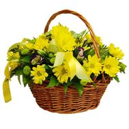 Корзина из 9 хризантем