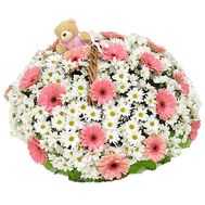 Корзина из 15 гербер и 10 хризантем