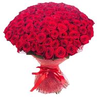 Букет із 101 червоної троянди