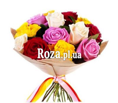 15 multi-colored roses in paper 15 multi-colored roses in paper
