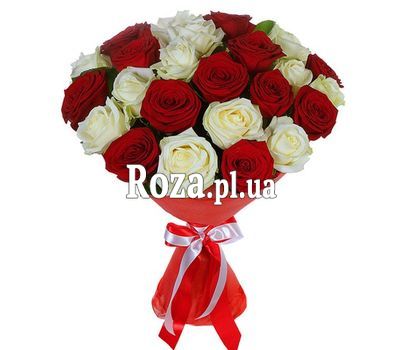 25 червоних і білих троянд 25 червоних і білих троянд