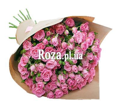 Букет кущових троянд в папері Букет кущових троянд в папері