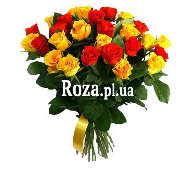 Red and yellow roses in a bouquet Red and yellow roses in a bouquet