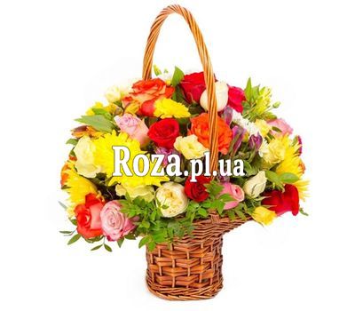 Яркая корзина цветов Яркая корзина цветов