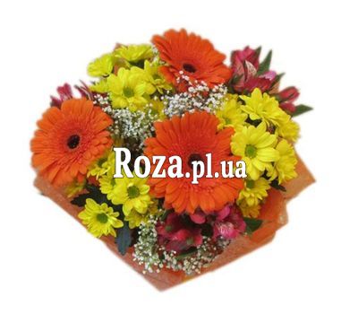 Bouquet of 3 gerberas, 3 chrysanthemums and 3 alstroemeria Bouquet of 3 gerberas, 3 chrysanthemums and 3 alstroemeria