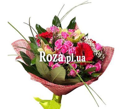 Букет из 5 роз, 3 орхидей и 5 роз Букет из 5 роз, 3 орхидей и 5 роз
