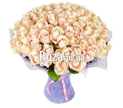 VIP букет 101 кремова троянда VIP букет 101 кремова троянда