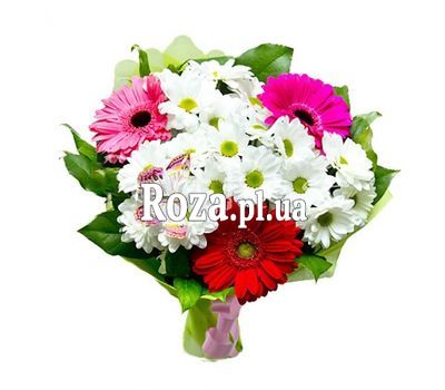Bouquet of 3 gerberas and 4 chrysanthemums Bouquet of 3 gerberas and 4 chrysanthemums