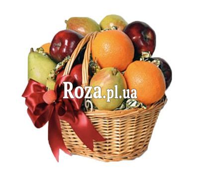 Basket with apples, pears, oranges Basket with apples, pears, oranges