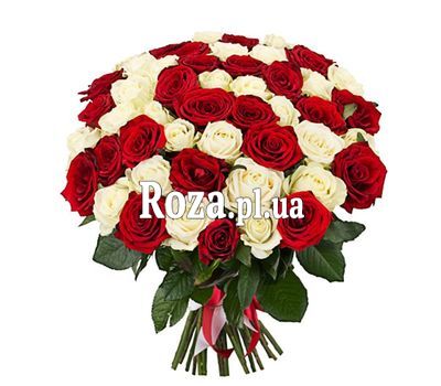 Bouquet of 45 red and white roses Bouquet of 45 red and white roses