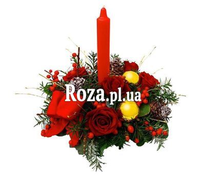 Букет із 5 троянд і свічки Букет із 5 троянд і свічки